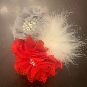 Flower and feather hairpiece